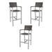 Home Square Aluminum Frame Patio Bar Arm Stool in Espresso - Set of 3