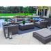 Malmo 14-Piece Resin Wicker Outdoor Patio Furniture Combination Set In Gray w/ Loveseat Set Dining Set and Chaise Lounge Set (Full-Round Gray Wicker Polyester Light Gray)