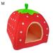 Xinmulight Strawberry Dog Puppy Cats Indoor Foldable Soft Warm Bed Pet House Kennel Tent