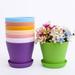 SPRING PARK 5Pcs Plastic Plant Flower Pots Holder Planter Herb Indoor Outdoor