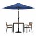 Flash Furniture Lark Series 5-Piece Steel/Aluminum Teak Patio Table and Chair Set Navy