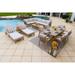 Rimini 13-Piece Teak Wood Outdoor Patio Furniture Combination Set W/Sectional Set Dining Set and Chaise Lounge Set