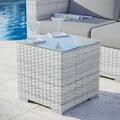 Modway Convene Outdoor Patio Side Table in Light Gray