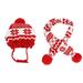 Hat for Dogs Winter Warm Stripes Knitted Hat+Scarf Collar Puppy Teddy Costume Christmas Clothes Santa Dog Costume