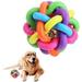 Colorful Soft Bell Durable Chew Dog Toys Small Dog Toyï¼ŒSqueak Toys Dog Toy Pet Toy Colorful Bell Woven Ball Color Vocal Toy Training Toys Dog Toy Ball Vocal Molar Rainbow Ball pet Colorful Bell Ball