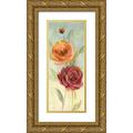 Robinson Carol 12x24 Gold Ornate Wood Framed with Double Matting Museum Art Print Titled - Sweet Poppies II