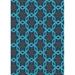 Ahgly Company Machine Washable Indoor Rectangle Transitional Deep-Sea Blue Area Rugs 4 x 6