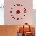 Pgeraug Wall Clock Acrylic Clock 3D Diy Roman Numbers Acrylic Mirror Wall Sticker Clock Home Decor Mural Decals Clock Red