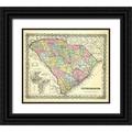 Colton 23x20 Black Ornate Wood Framed with Double Matting Museum Art Print Titled - South Carolina - Colton 1855