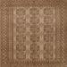 Ahgly Company Indoor Square Traditional Saddle Brown Persian Area Rugs 4 Square