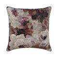 Decorative Purple 14 x14 (35x35 cm) Sqaure Throw Pillows Cotton Sequins Embroidered & Rose Print Throw Pillows For Couch Floral Pattern Modern Style - Munstead Wood Rose