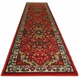 Red/White 24 x 0.3 in Indoor Area Rug - Astoria Grand Gorrell Persian Isfahan Dark Red Low Pile Rug Nylon | 24 W x 0.3 D in | Wayfair