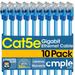 Cmple - [10 PACK] 10 Feet Cat5 Patch Cord Cat5e Cable Ethernet Cable with RJ-45 Connectors 1 Gigabit Cat5e UTP Wire Category 5e Computer LAN Network Cord - Blue