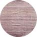 Ahgly Company Machine Washable Indoor Round Contemporary Rose Pink or Pink Rose Pink Area Rugs 6 Round