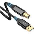 Printer Cable 20ft USB 2.0 Printer Cable USB-A to USB-B Cable High Speed Nylon Braided Scanner Printer Cord