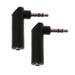 2Pcs Gold jack 3.5mm 3 Pole 90 Degree Female to 3.5mm Male Audio Stereo Plug Jac