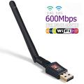 USB WiFi Adapter for Desktop PC PIX-LINK AC600Mbps Dual Band 2.4G/5Ghz WiFi Card High Antenna WiFi Dongle 802.11ac Network Card Support Win XP/7/8/10 Mac OS Linux