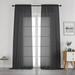 OVZME Black Sheer Curtains 96 inches Long Window Draperies 2 Panels Solid Elegant Window Voile Panels/Drapes/Treatment/Backdrop for Bedroom Living Room Wedding Party Decor 40 Wx96 L 8FT L