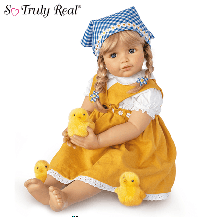 The Ashton - Drake Galleries Emma With Chicks Child Doll And Plush Chicks Set So Truly RealÂ® Poseable & Handcrafted of RealTouchÂ® Vinyl Child Doll by Monika Gerdes 24-inches