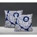 Red Barrel Studio® Blend Throw Square Indoor/Outdoor Pillow Cover & Insert Polyester/Polyfill blend in Blue/Navy | 16 H x 16 W x 4.3 D in | Wayfair