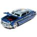 Johnny Lightning Pop Culture Vintage Clue - 1951 Hudson Hornet (Mrs. Peacock & Conservatory & Candlestick) w/Poker Chip-Lagoon Blue w/ Bali Blue Top & Clue Graphics