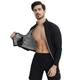 Men Sweat Weight Loss Sauna Suit Workout Shirt with Pocket Body Shaper Fitness Jacket Gym Top Clothes Shapewear Long Sleeve