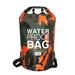 Aoanydony 2L Inflatable Swimming Bag Multifunction Dry Sack Large Capacity Dustproof Washable Storage Pouch Boating Lifebelt Water Sports Orange Camouflage 23x57cm