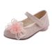 JDEFEG Cute Heels for Kids Girls Sandals Children Shoes Pearl Flower Princess Shoes Dance Shoes Sparkly Sandals for Girls Sandals Baby Girl Shoes Mesh Pink 21