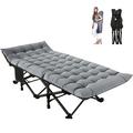 NAIZEA 75 Folding Bed Cot for Adults Portable Sleeping Cot Guest Bed with Mattress Heavy Duty Outdoor Camping Cots with Carry Bag