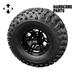 Hardcore Parts 10 Black BULLDOG Golf Cart Wheels and 22 x11 -10 DOT rated All-Terrain tires - Set of 4 includes Black SS center caps and M12x1.25 Black lug nuts