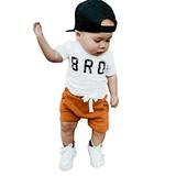 Kids Track Suit Shorts Short Boys Clothes Tops Set Letter Outfits T-shirt Solid Months Sleeve Casual Summer Elastic 0-24 Boys Outfits&Set Matching Sweatsuit Toddler Boy