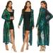 BOLUTAR Women s Sequin Cardigan Summer Cover Up Dress Glitter Sparkle Open Front Coat Dresses Duster for Evening Prom L