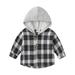 JDEFEG Boy Short Toddler Boys Long Sleeve Winter Autumn Hoodie Shirt Tops Coat Outwear for Babys Clothes Plaid Yellow Black Top for 9 Year Old Boys Cotton Blend A 120