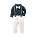 Christmas Outfits for Boys Toddler Kids Boy Clothes Baby Boy Clothes Baby Shirt Tops Suspender Pants Set Gentleman Outfit Toddler Clothes Boys 7t