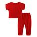 Baby Going Home Outfit Girl Toddler Kids Baby Girls 2 Pieces Tracksuit Summer Outfits Solid Short Sleeve T Shirt Sweatshirt Tops Long Pants Set Baby Girl Clothe Gift Set
