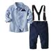 Baywell Kids Baby Boys Clothes Set 4Pcs Newborn Children Boy Outfit Set Gentleman Suit Set Suspender Trousers+Shirt+Bow Tie