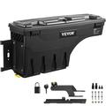 VEVOR Truck Bed Storage Box Lockable Lid Waterproof ABS Wheel Well Tool Box 6.6 Gal/20 L with Password Padlock Compatible with Super Duty 2017-2021 Driver Side Black