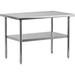 Stainless Steel Table for Prep & Work 48 x 30 Inches NSF Commercial Heavy Duty Island Table with Undershelf for Kitchen Restaurant Home and Hotel