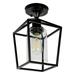 Briignite 1-Light Black Semi Flush Mount Farmhouse Retro Cage Farmhouse Celling Lighting for Kitchen Islands Corridors and Entrances Lighting fixtures