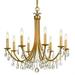 8 Light Chandelier in Traditional and Contemporary Style 28 inches Wide By 29 inches High-Swarovski Spectra Crystal Type-Antique Gold Finish Bailey