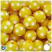 BeadTin Yellow & White Polka Dot Opaque 20mm Round Plastic Beads (10pcs)