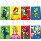 Rekcopu Super Bros Mario Party Favor Bags for Super Bros Mario Birthday Party Supplies Party Gift Bags for Super Bros Mario Party Favors Super Bros Mario Themed Birthday Decorations Set of 16