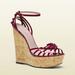Gucci Shoes | Gucci Alice Patent Leather High-Heel Wedge Sandal | Color: Red | Size: 6