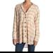 Free People Tops | Free People Teen Junior Plaid Tops 3/4 Sleeves Buttondown Top | Color: Cream | Size: M