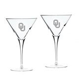 Oklahoma Sooners Primary Team Logo 10oz. 2-Piece Luigi Bormioli Titanium Martini Glass Set