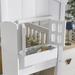 Twin over Twin Wood House Roof Bunk Bed with Window Box, Door
