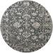 Ahgly Company Indoor Round Mid-Century Modern Charcoal Gray Oriental Area Rugs 8 Round