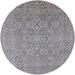 Ahgly Company Machine Washable Indoor Round Industrial Modern Grey Gray Area Rugs 4 Round