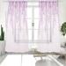 Willow Leaf Sheer Curtains Vine Patterned Green Sheers Rod Pocket Leaves Voile Drapes Botanical Window Curtain for Living Room Balcony Sunroom Closet Doorway 39x82inch Purple