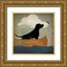 Fowler Ryan 20x20 Gold Ornate Wood Framed with Double Matting Museum Art Print Titled - Black Dog Canoe Ride